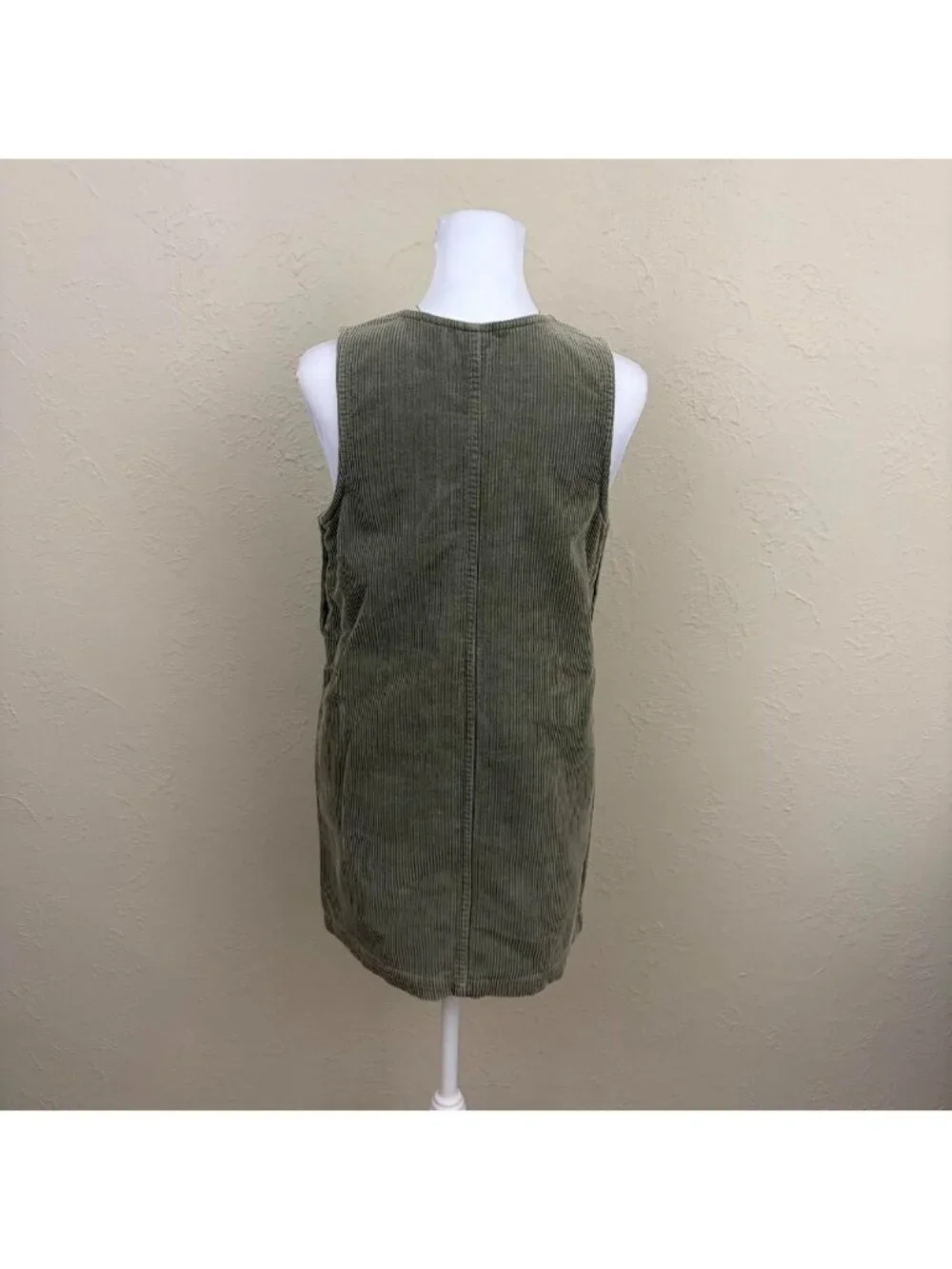 90s grayish green corduroy youth girls mini dress